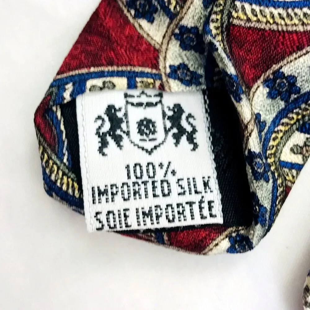 Metropolitan Museum of Art Tie Horseshoe Cross Star Western Cowboy Red Silk